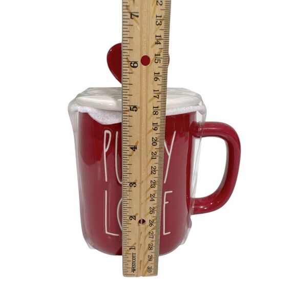 Rae Dunn Red 'Puppy Love' Mug with Heart Lid NWOT - Picture 3 of 4